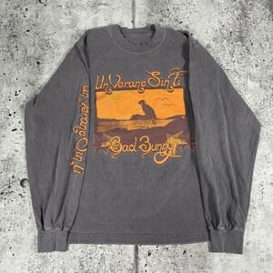 Bad Bunny Un Verano Sin Ti Shirt Mens Small Gray Long Sleeve Tour Graphic Tee